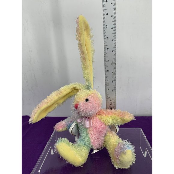 Dan Dee Collectables Choice Tie Die Bunny Pastels Pink Nose and Bow Yellow Posea - Picture 2 of 11